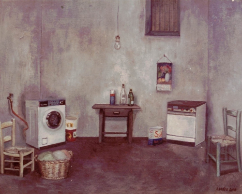 Cuarto de lavar (1980)   40 x  50 cm.