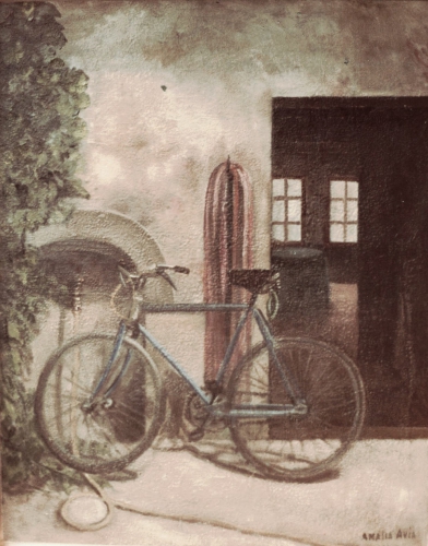 Patio con bici y manguera (1979)