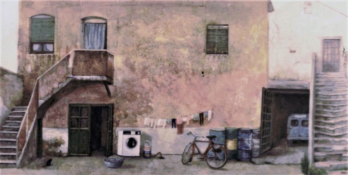 Calle de los Pozos (1980)   65 x  135 cm.