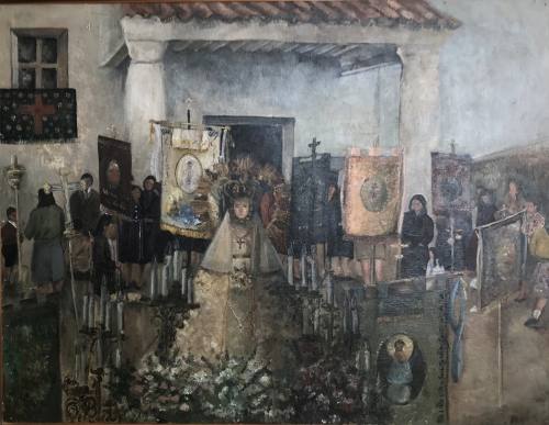 Virgen del Rosario (1963)   87 x  116 cm.